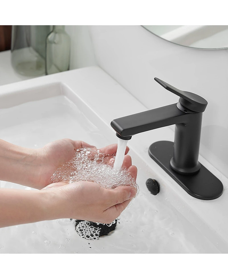 Single Hole Single-Handle Bathroom Faucet in Matte Black