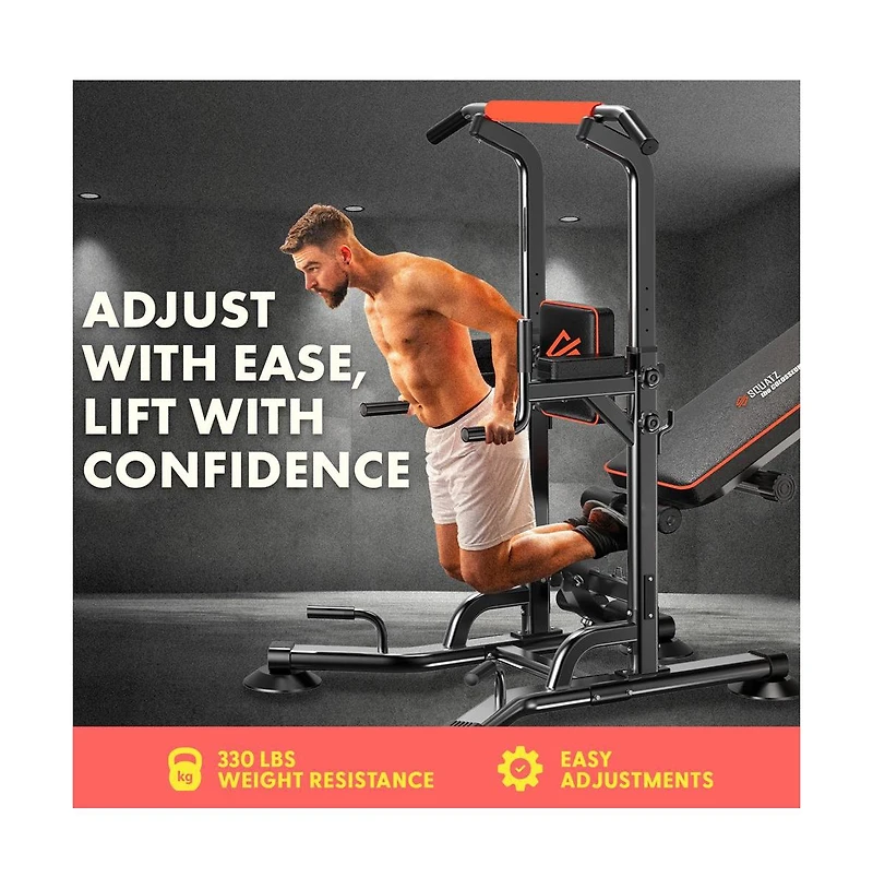 Squatz Pull-Up Workout Station with Adjustable Height for Home Gym Strength Training