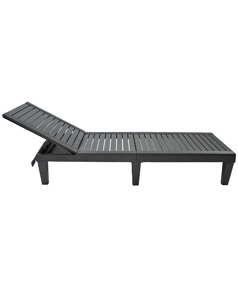 5-Position Adjustable Sun Lounger Polypropylene Resin - Black