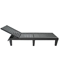 5-Position Adjustable Sun Lounger Polypropylene Resin - Black