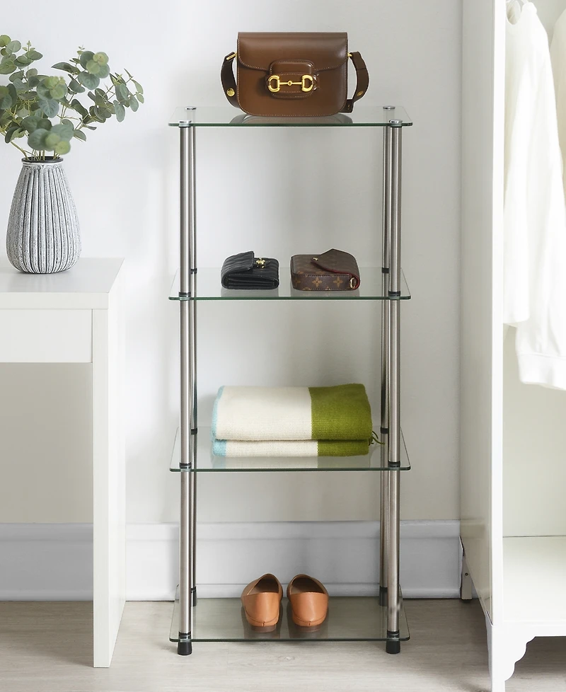 Convenience Concepts 17.75" Glass Designs2Go Classic Glass 4 Tier Tower