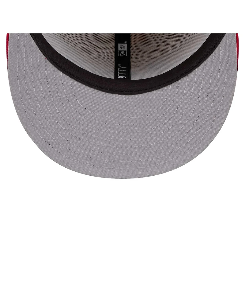 New Era Men's Cream/Red Atlanta Braves Team Art 9FIFTY Snapback Hat