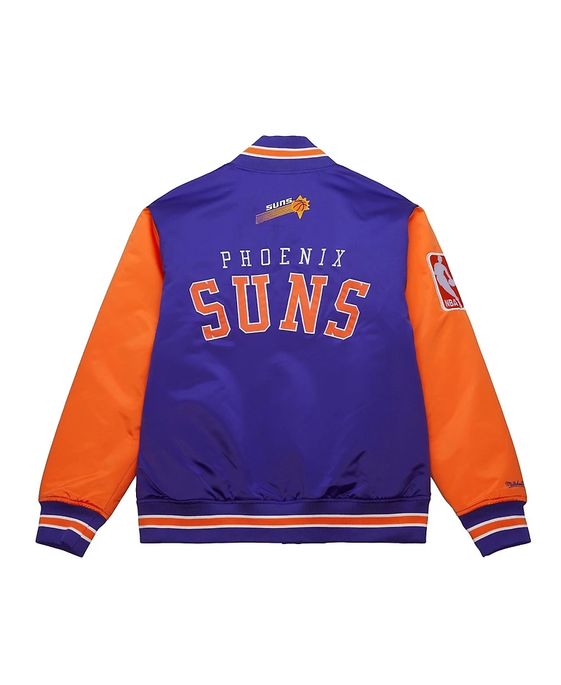 Mitchell & Ness Men's Purple Phoenix Suns Hardwood Classic Primetime Full-Snap Satin Jacket