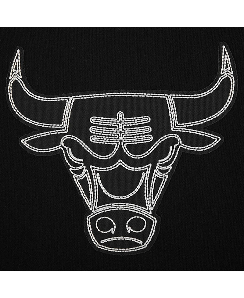 Pro Standard Women's Black Chicago Bulls Paint The City Cropped Pullover Sweatshirt