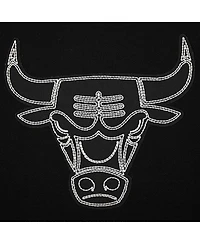 Pro Standard Women's Black Chicago Bulls Paint The City Cropped Pullover Sweatshirt