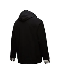 Mitchell & Ness Men's Black Sacramento Kings Chainstitch Applique Vintage Heavyweight Pullover Hoodie