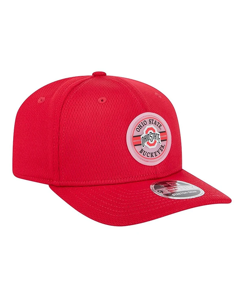 New Era Men's Scarlet Ohio State Buckeyes Patched 9SEVENTY Stretch-Snap Adjustable Hat
