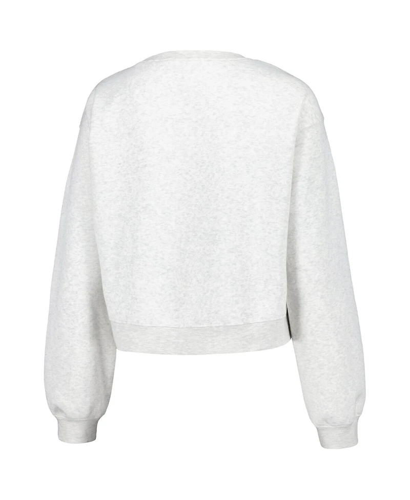 ZooZatz Women's Oatmeal Florida Gators Core Chenille Cropped Pullover Sweatshirt