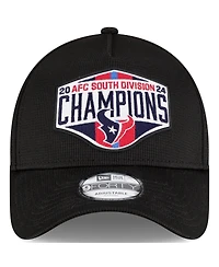 New Era Men's Black Houston Texans 2024 Afc South Division Champions Locker Room A-Frame 9FORTY Adjustable Hat