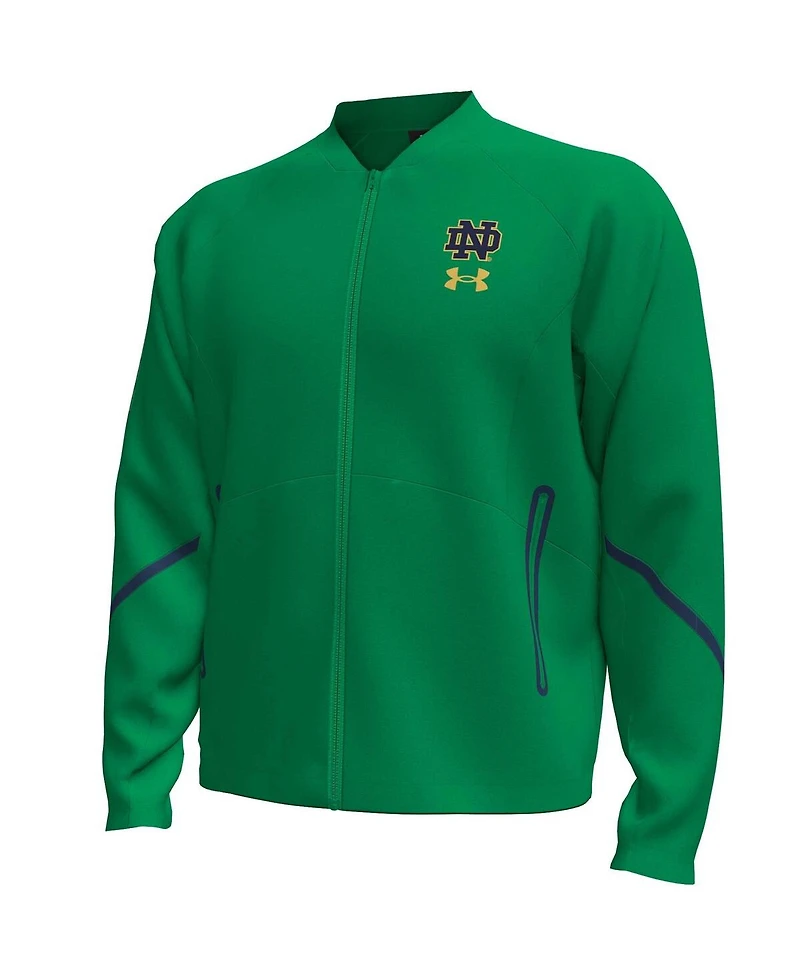 Under Armour Men's Green Notre Dame Fighting Irish Unstoppable Full-Zip Bomber Jacket