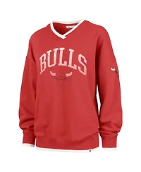 '47 Brand Women's Red Chicago Bulls Rise Pack Daze '80s Oversized Pullover Sweatshirt