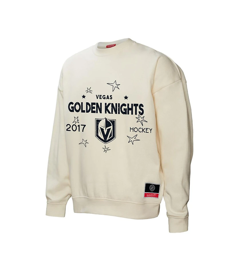 Mitchell & Ness Women's Cream Vegas Golden Knights Logo 3.0 Pullover Sweatshirt