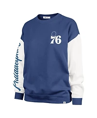'47 Brand Women's Royal Philadelphia 76ers Plus Oversized Rise Andie Pullover Sweatshirt