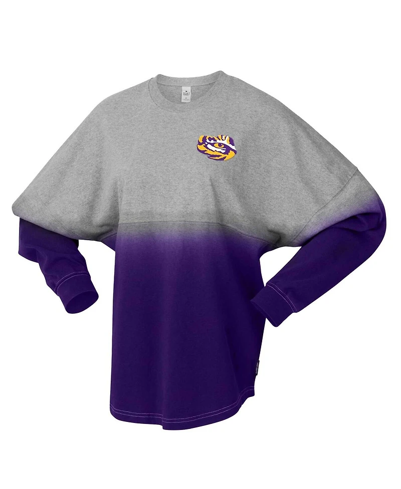 Spirit Jersey Men's and Women's Purple/Gray Lsu Tigers Ombre Long Sleeve T-Shirt