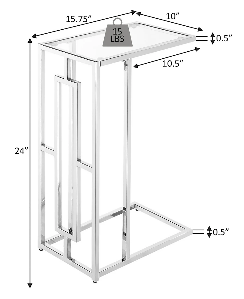Convenience Concepts Town Square Chrome C End Table