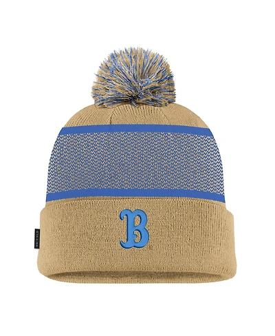 Nike Big Boys and Girls Gold Ucla Bruins 2024 Sideline Peak Cuffed with Pom Knit Hat