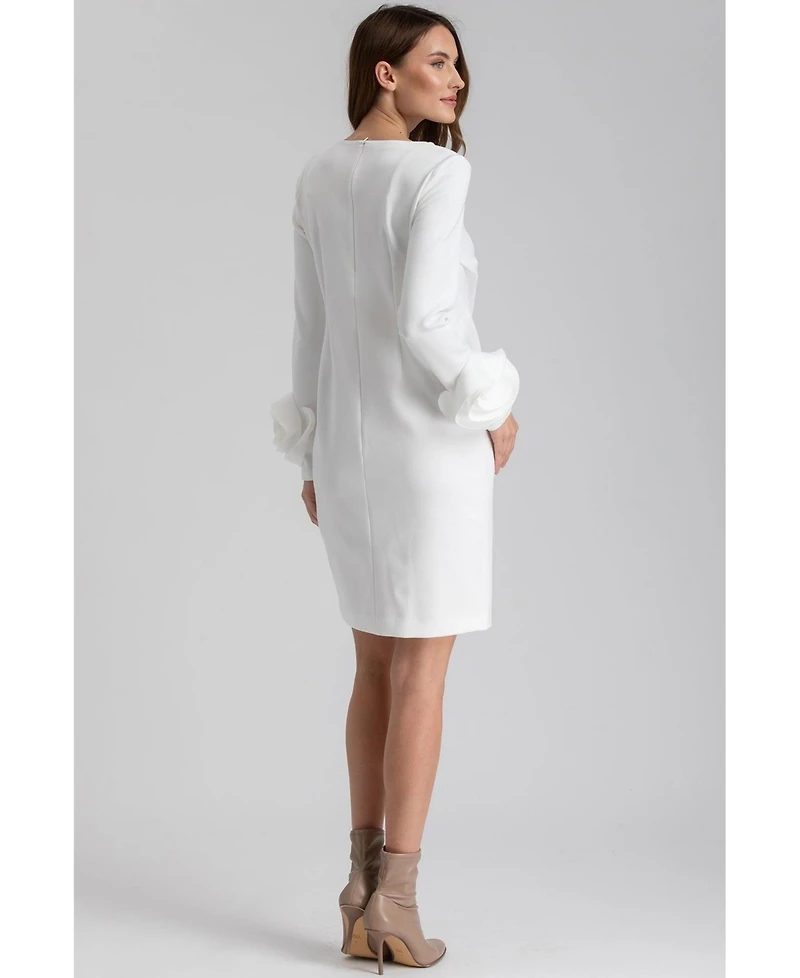Pietro Brunelli Maternity Maternity Long Sleeve Sheath Amalfi Dress with Rose Detail