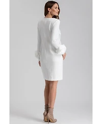 Pietro Brunelli Maternity Maternity Long Sleeve Sheath Amalfi Dress with Rose Detail