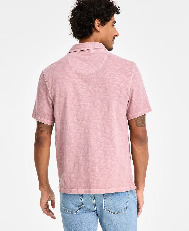 Sun + Stone Men's Regular-Fit Textured Polo Shirt, Created for Macy's