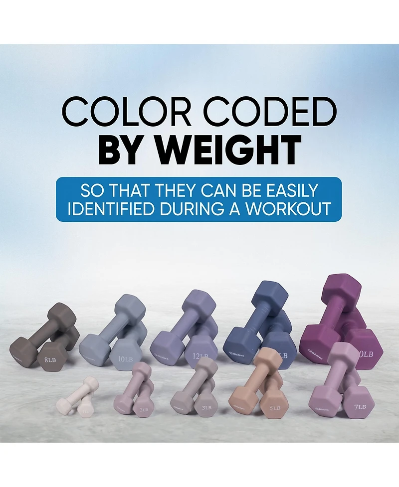 Bintiva Earthtone Dumbbell Kit With Stand