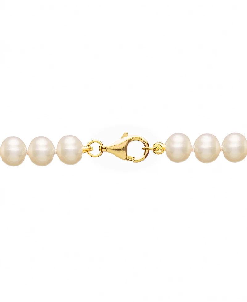 2-Pc. Set Cultured Freshwater Pearl (7- 7-1/2mm) & Cubic Zirconia Collar Necklace & Complementing Stud Earrings