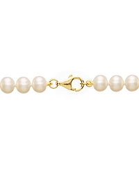 2-Pc. Set Cultured Freshwater Pearl (7- 7-1/2mm) & Cubic Zirconia Collar Necklace & Complementing Stud Earrings