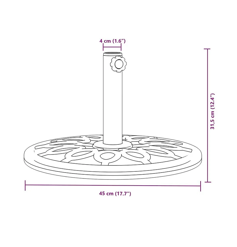 vidaXL Parasol Base Black Pe (Polyethylene) and concrete 26.5 lbs