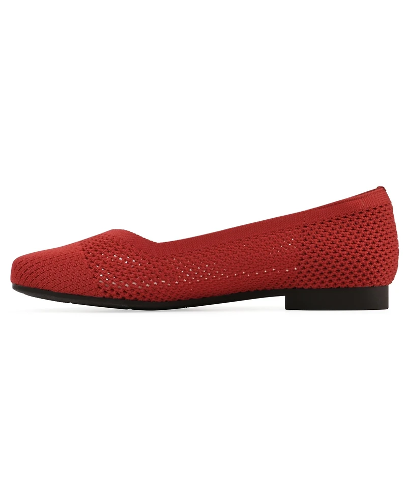 Cliffs by White Mountain Women's Beslee Square Toe Ballet Flats