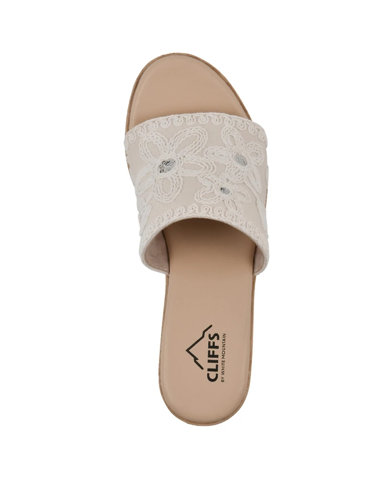Cliffs by White Mountain Women's Biancia Wedge Slip-On Sandals