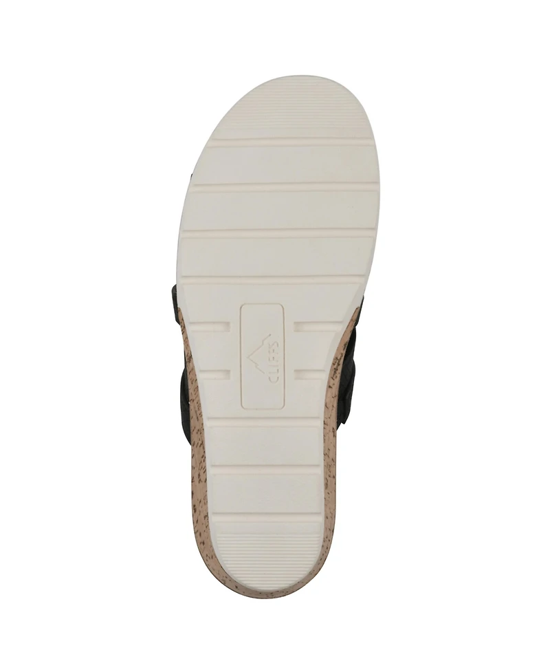 Cliffs by White Mountain Women's Tinisha Wedge Slip-On Sandals