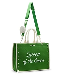 Betsey Johnson Queen of The Green Canvas Large Tote Bag