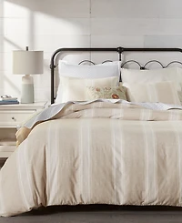 Charter Club Clifton Cotton/Linen Stripe 3-Pc. Comforter Set, Full/Queen, Exclusively at Macy's