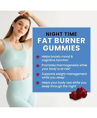 Night Time Fat Burner Gummies, Appetite Suppressant for Weight Loss Gummies, Nobi Nutrition, Raspberry 60ct
