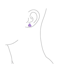 Bling Jewelry Triangle Shape Classic Large Statement 6CT Cz Solitaire Clip On Stud Earrings Rhodium Plated Brass Non Pierced 12MM