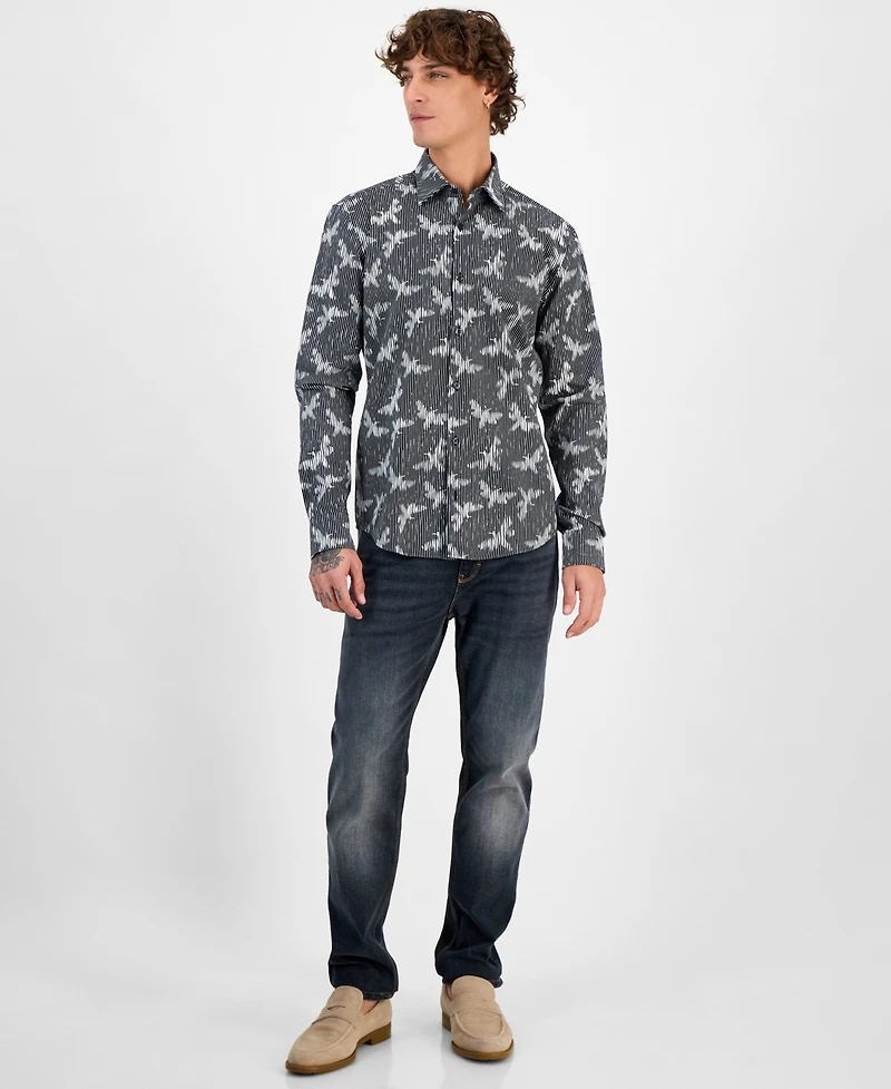 Hugo by Boss Men's Ermo Butterfly Patterned Shirt