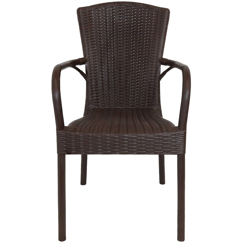 Faux Wood Design Plastic All-Weather Commercial-Grade Segesta Indoor/Outdoor Patio Dining Chair