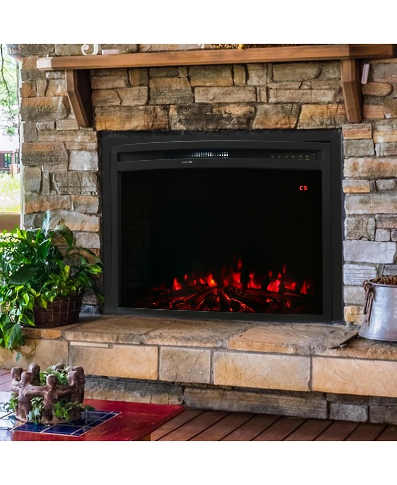 Cozy Warmth Indoor Electric Fireplace Insert - Modern Horizontal Recessed Mount