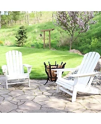 Outdoor Lake Style Adirondack Chair with Cup Holder