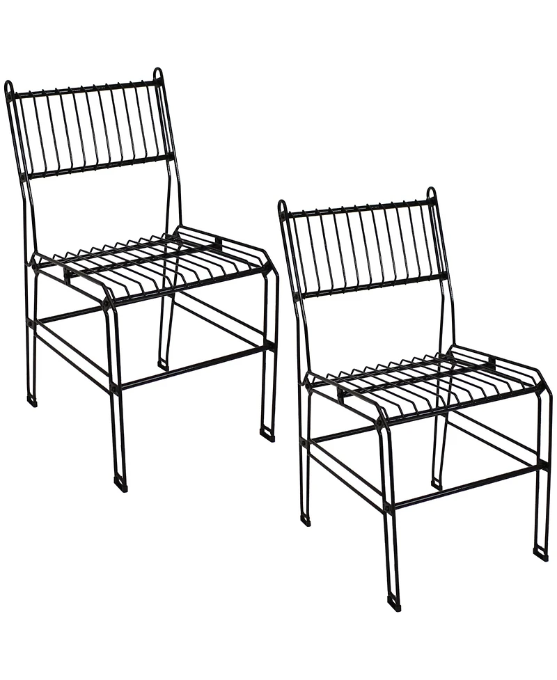 Indoor/Outdoor Furniture Steel Wire Dining Chair - Black