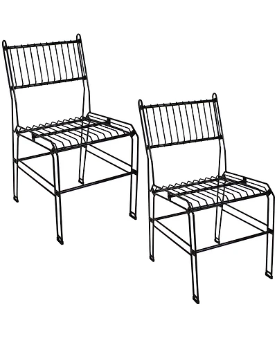 Indoor/Outdoor Furniture Steel Wire Dining Chair - Black