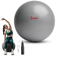 Sunny Health & Fitness Premium Yoga Ball Small 55CM Anti-Burst Exercise Ball for Workouts, Pregnancy, Physical Therapy, Stability Ball Chair Fitness,