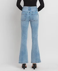 Flying Monkey Women's High Rise Split Hem Flare Jeans