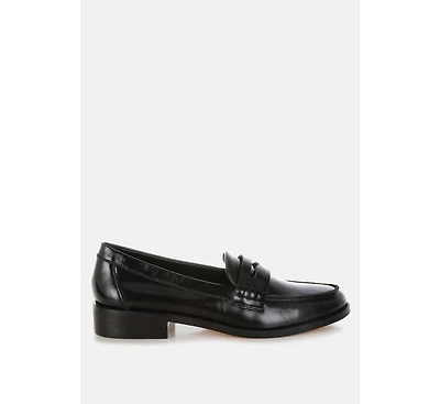 Roxana Real Leather Penny Strap Loafers Women