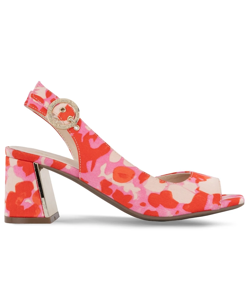 Jones New York Women's Ondree Slingback D'Orsay Peep Toe Block Heel Sandals