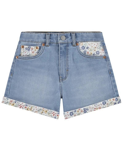 Levi's Big Girls Print Block Mom Shorts