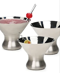 Rsvp International Stemless Stainless Steel Martini Glasses, Set of 2