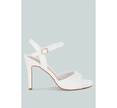 Vilasta Raffia Square Toe Stiletto Heels
