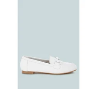 Taranis Monochromatic Horsebit Real Leather Loafers