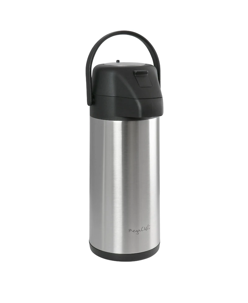 MegaChef 3 Quart Stainless Steel Vacuum Body Pump Cap Air Pot