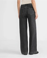 Lands' End Women's Recycled Denim High Rise Wide Leg Jeans
